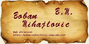 Boban Mihajlović vizit kartica